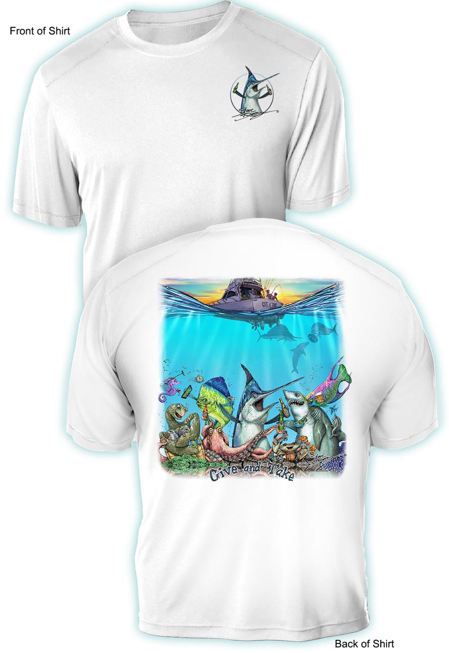 Give & Take- UV Sun Protection Shirt - 100% Polyester - Short Sleeve UPF 50